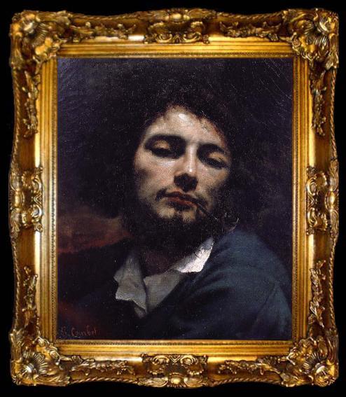 framed  Gustave Courbet Self-Portrait, ta009-2